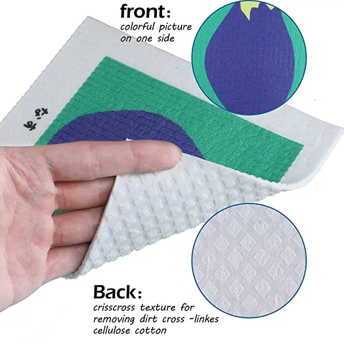 Swedish Dishcloths for Kitchen Set - Environmentally Friendly, Natural Cellulose Sponge Cloth - Absorbent European Dish Cloth