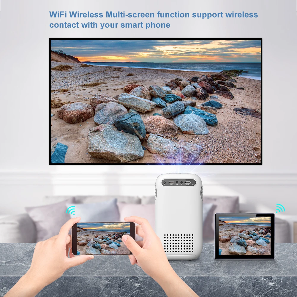 3500 люмен HD мини-проектор TD855 3D смартфон проектор Multi Touch Screen Wi-Fi