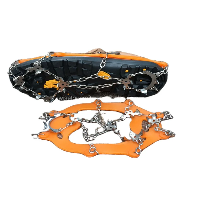 Hot New Release 18 Teeth Stainless Steel Crampons High Quality TPR Hiking Traction Cleats/Crampons For Snow And Ice