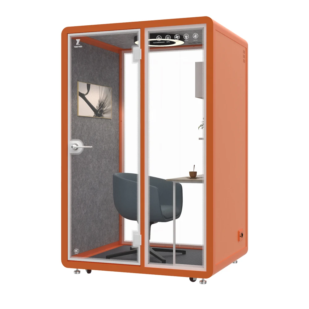 movable 35db soundproof portable office pod privacy acoustic office pods studio office pod with tempered laminated glass