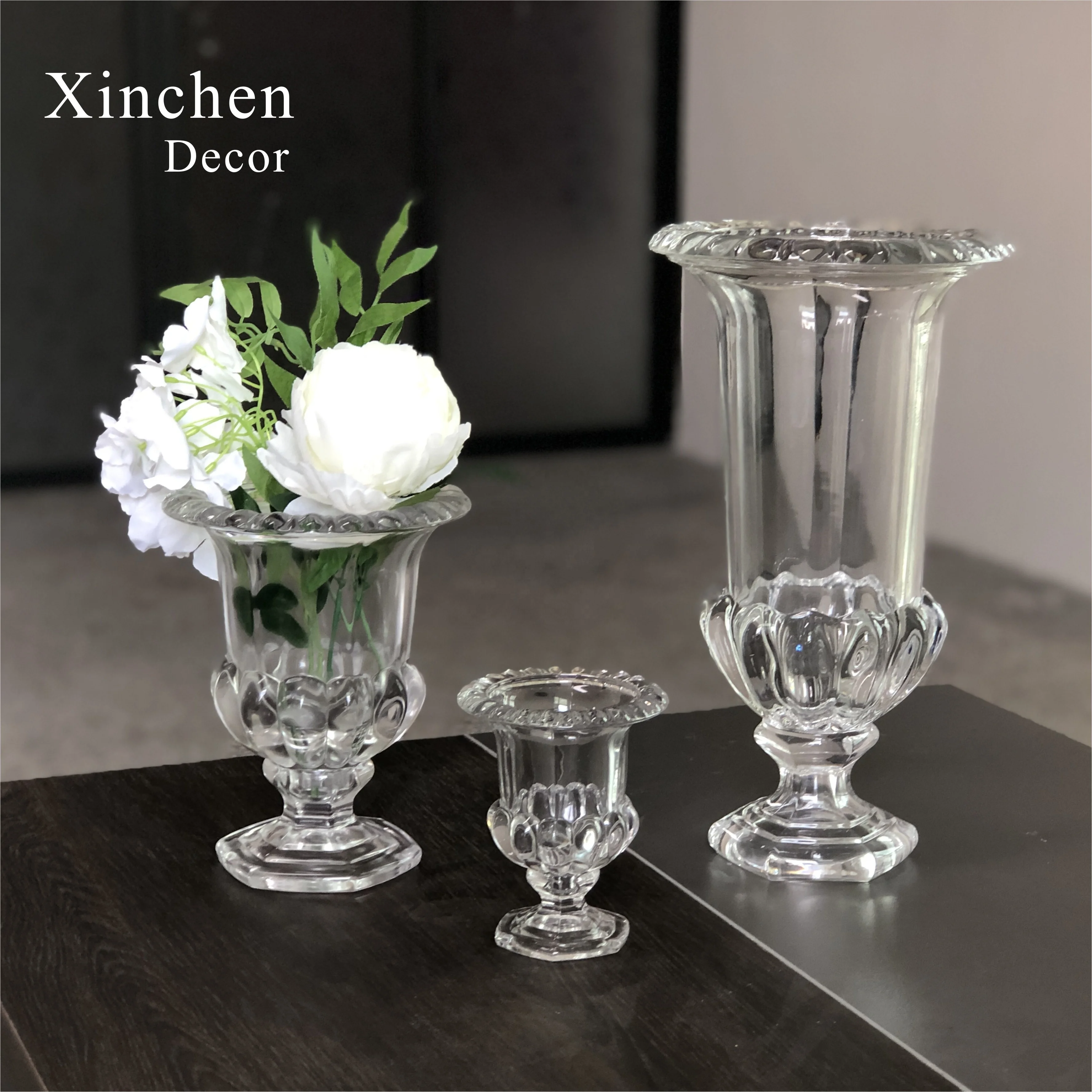 
XC-V223 Wholesale set clear glass vase for home decoration 