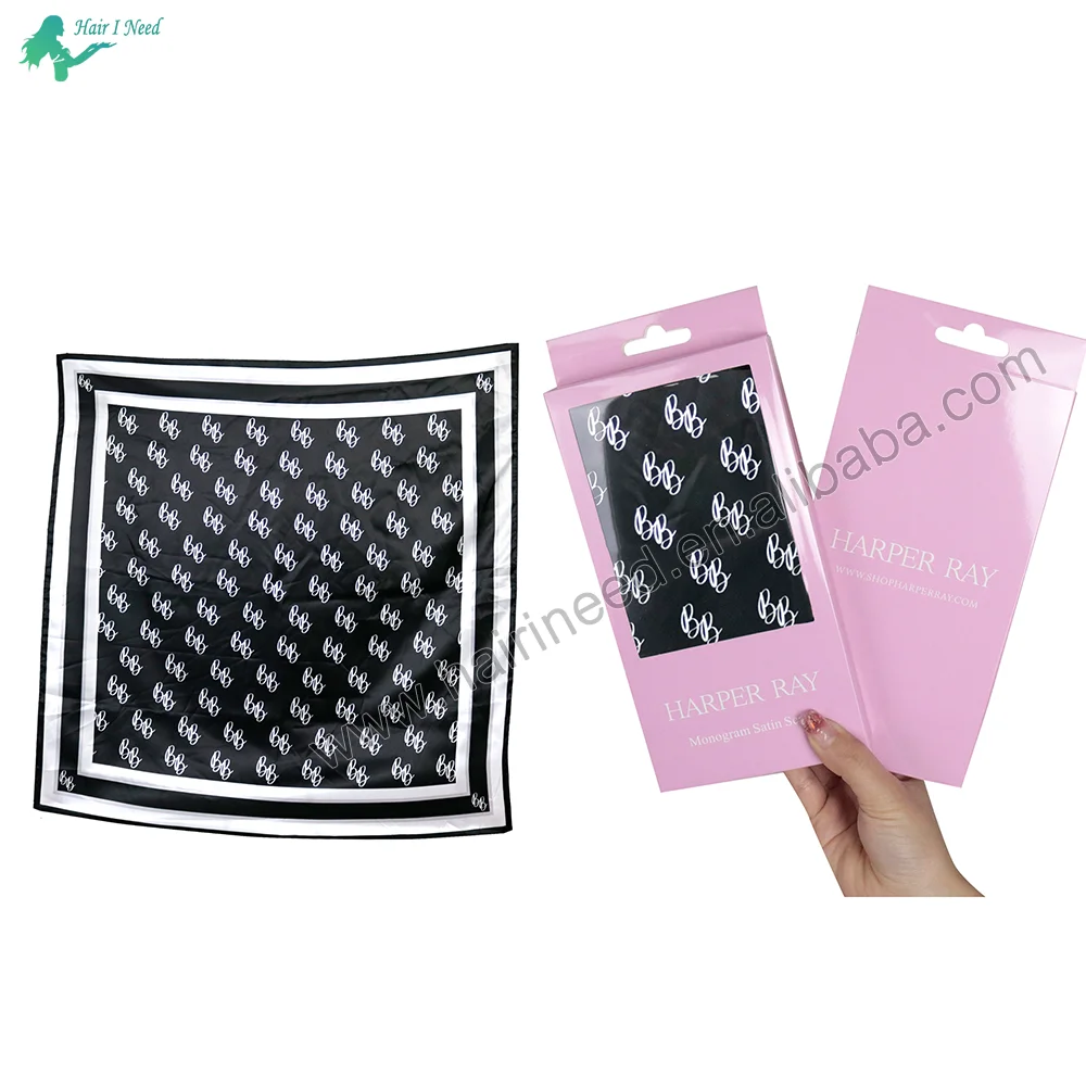 Customized Logo Size Hair Accessories Packaging Folding Paper Box Luxury Paper Satin Hair Durags Scarf Bonnet Packaging Boxes