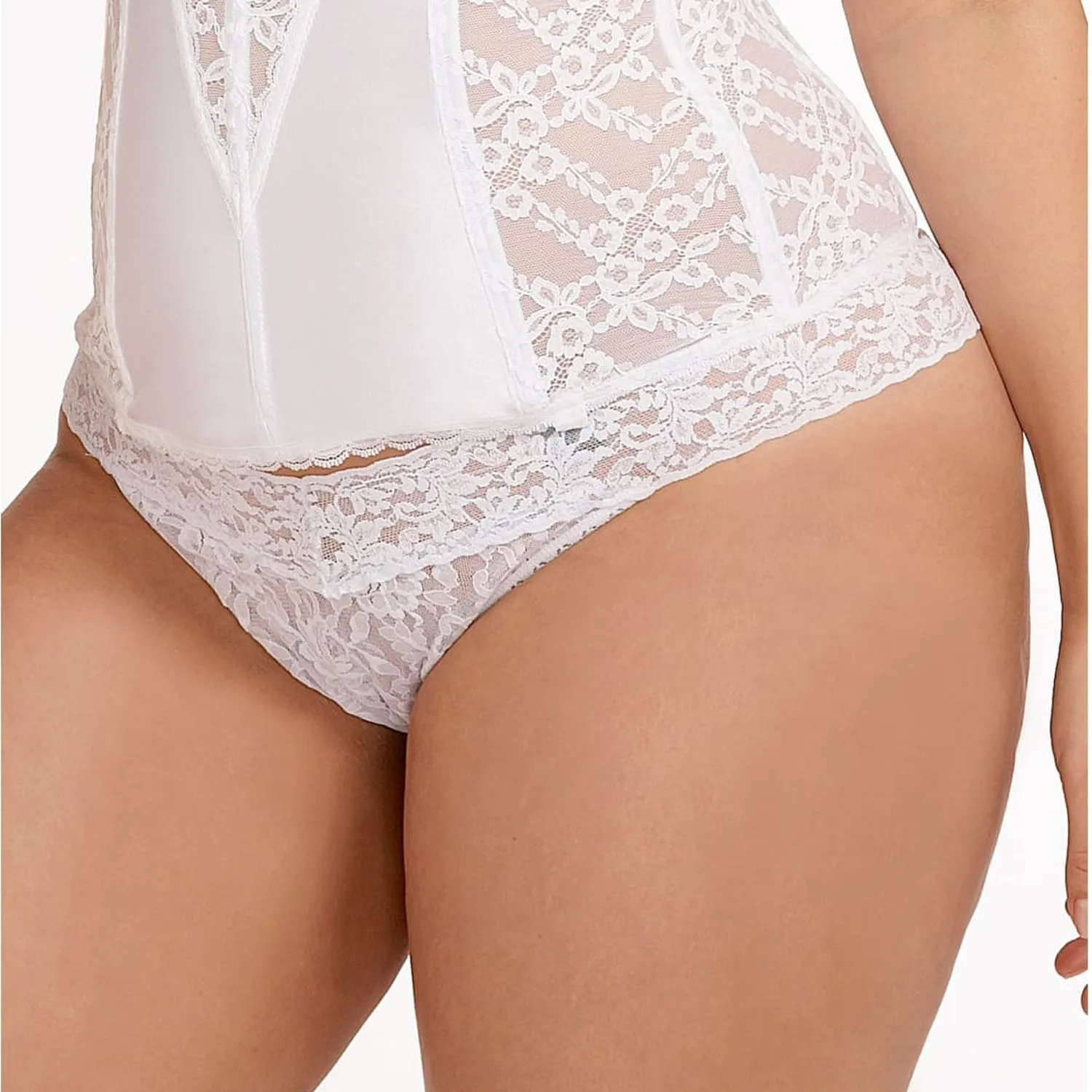 Semi-sheer stretch lace with cotton gusset women Underwear Plus Size Lace high Rise sexy women Thong