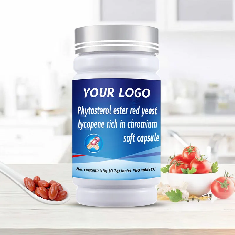 Phytosterol ester red yeast lycopene rich in chromium soft capsule  Assist in lowering blood lipid wellness