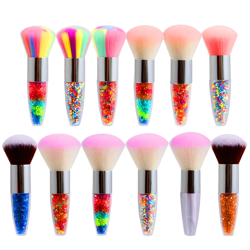 Custom Logo Luxury Kolinsky Nail Brush Professional Makeup Brushes with Nylon Acrylic Metal Material Boxed Dusting Brush Nails