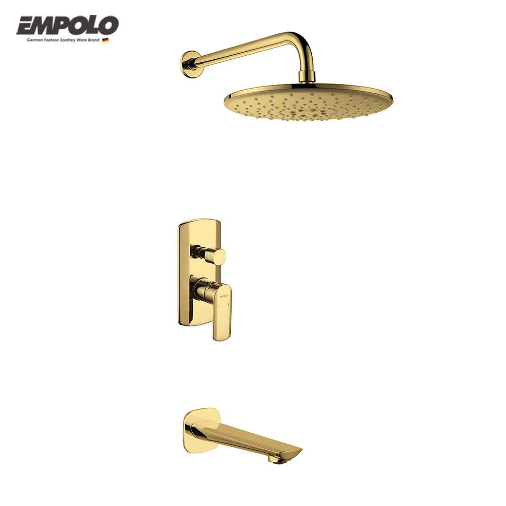 Large quantity and good price gold shower toilet shower yellow brass rain shower