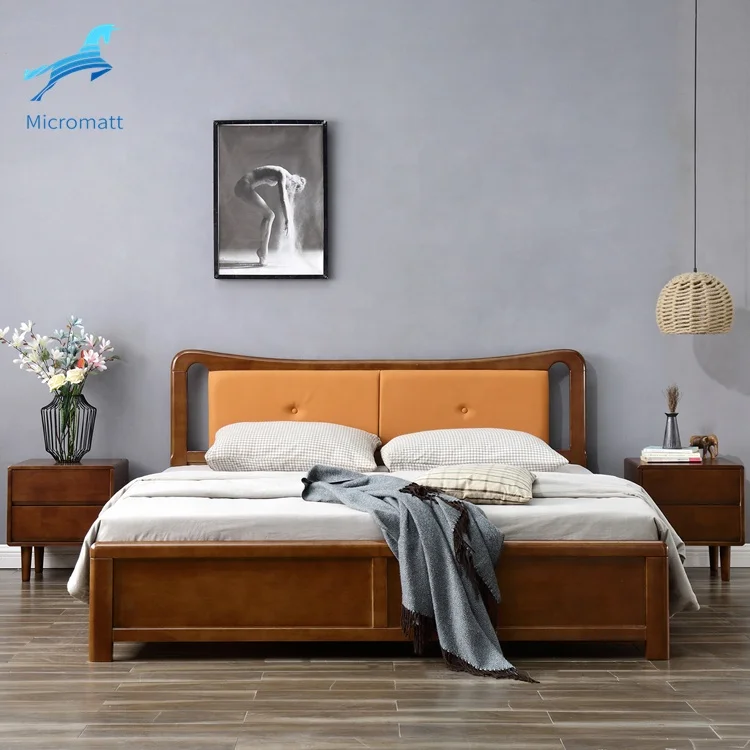 Bed Set Frame Double Queen Size Modern Luxury Wood Bedroom Furniture