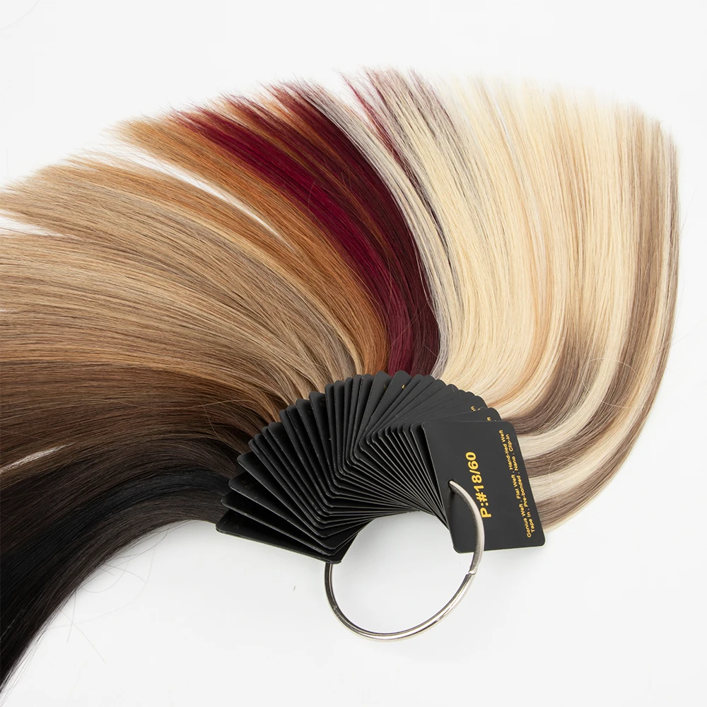 Starting Business Hair Extension Color Ring Human Hair Swatch Cards Sample Hair Color Ring