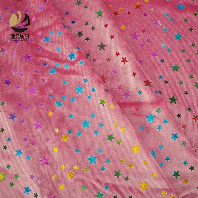 New velvet soft fabric star sequins design colorful knitted fabric for dress