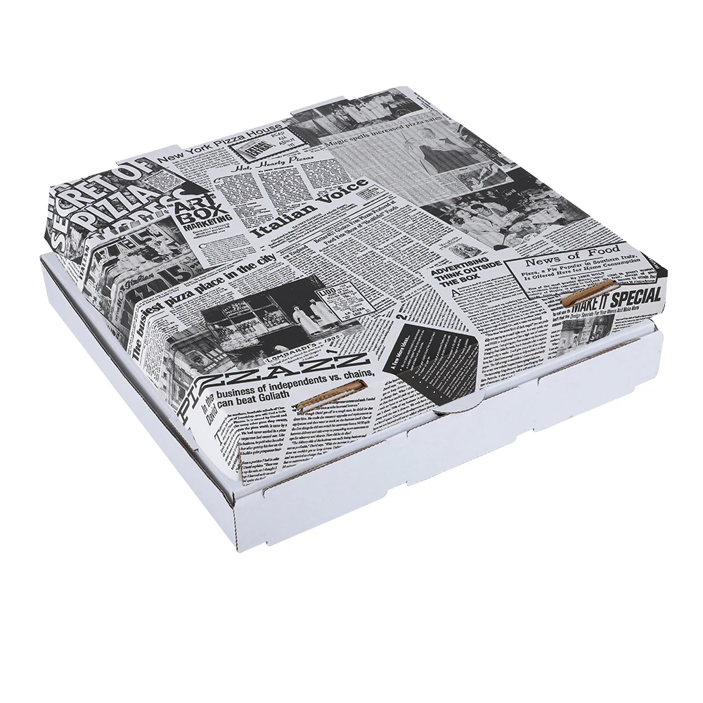 Custom Design Pizza Box White Cardboard Pizza Box Custom Logo, Takeout Custom Pizza Boxes