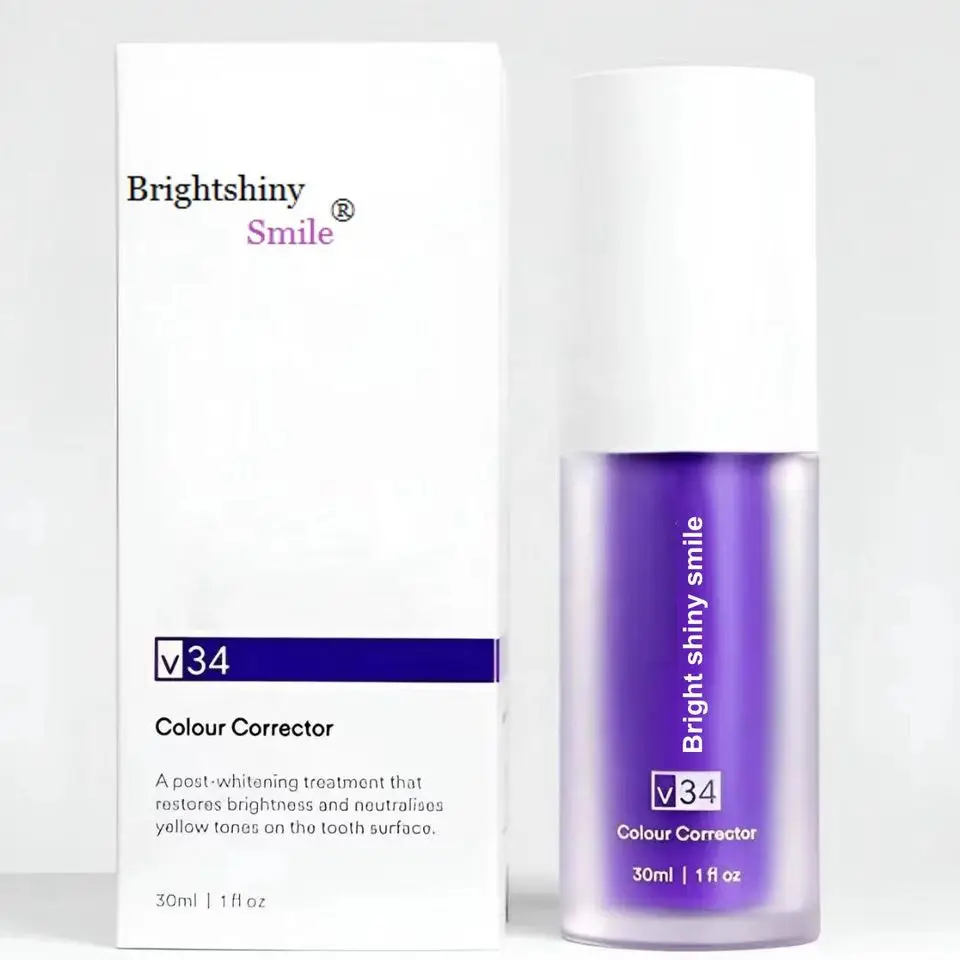 V34 Purple Toothpaste whitening Teeth Whitening Kits Color Corrector Toothpaste Color Corrector for Teeth whitening