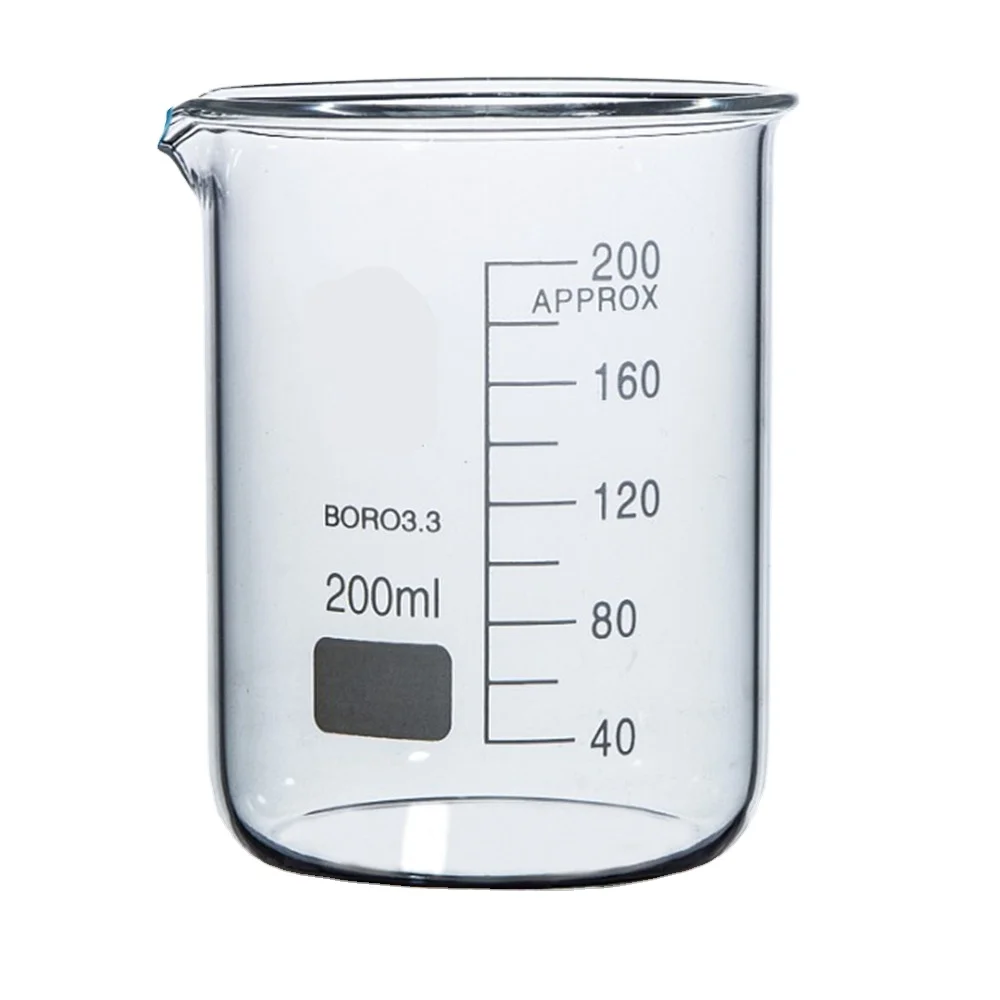 Glass Measuring Beaker 200ml Low Form Beaker Borosilicate Beaker