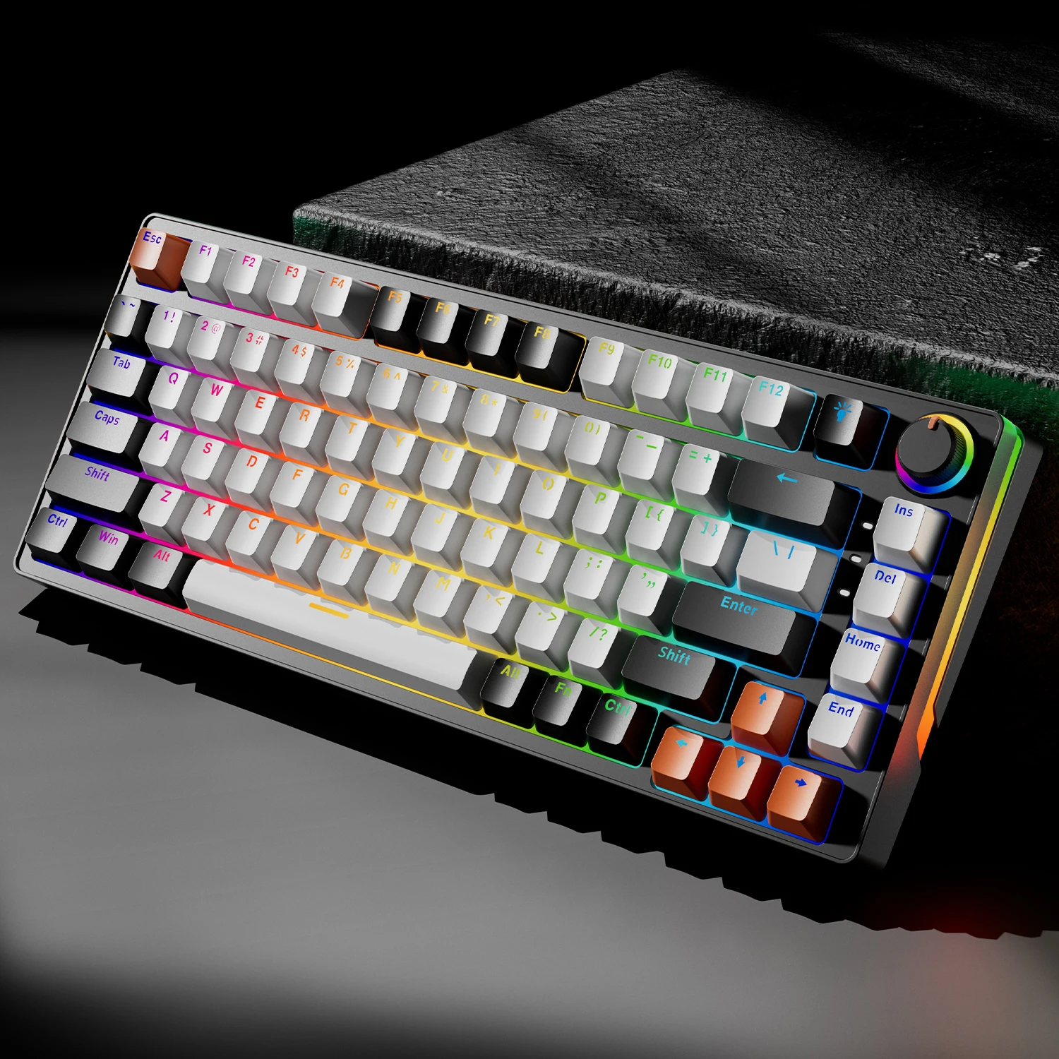 SAMA Tri-modes 75% Gasket Mount RGB Backlit Gaming Mechanical Keyboard TKL Wireless 83 keys Hot swap Wired Keyboard