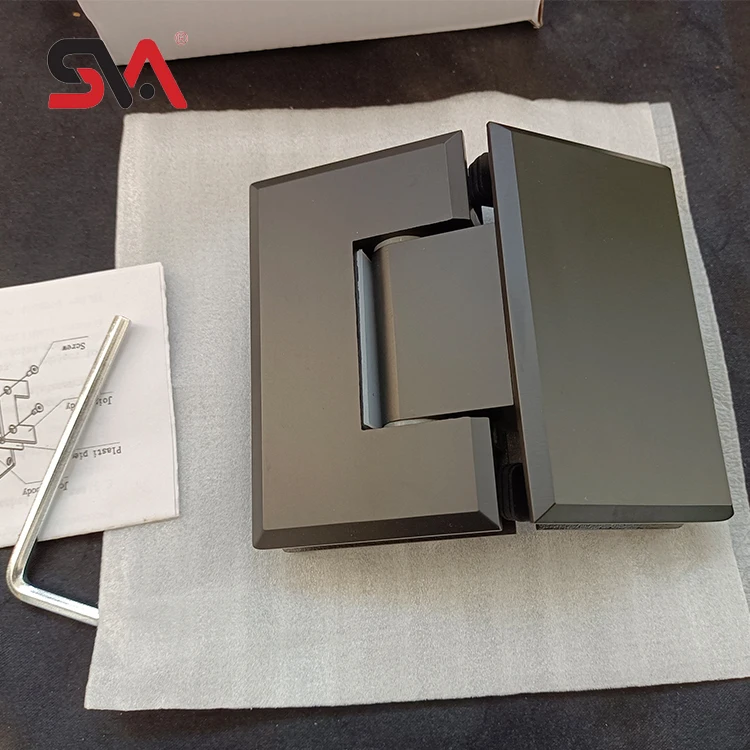 Хит продаж SVA-304 черный полированный атлас 90 градусов стекло фтинг из нержавеющей стали дверные петли для душа межкомнатные стеклянные
