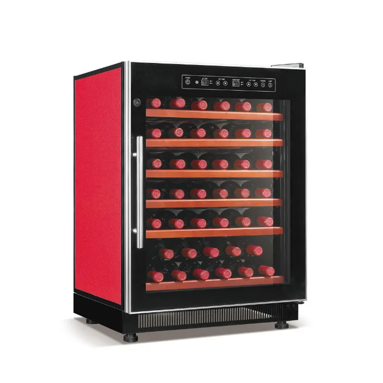 
41 Bottle Compressor fridge Wine cooler cabinet/Refrigerated wine box cooler for home/hotel with LED 