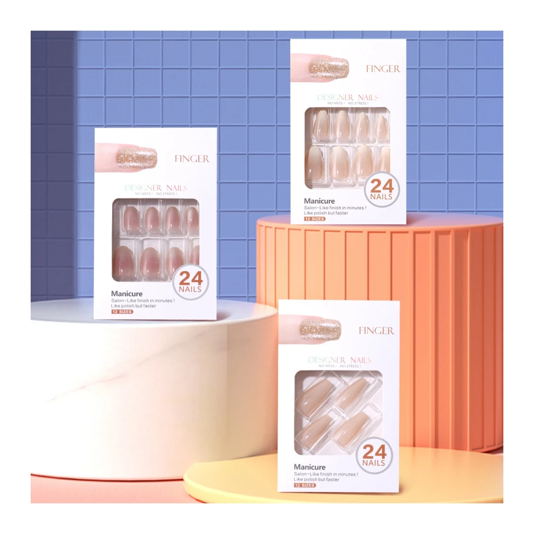 High Quality Fashion Trending Artificial Fingernails Low Price Wholesale Best Quality 24 Pcs Art Nails Press On Nails