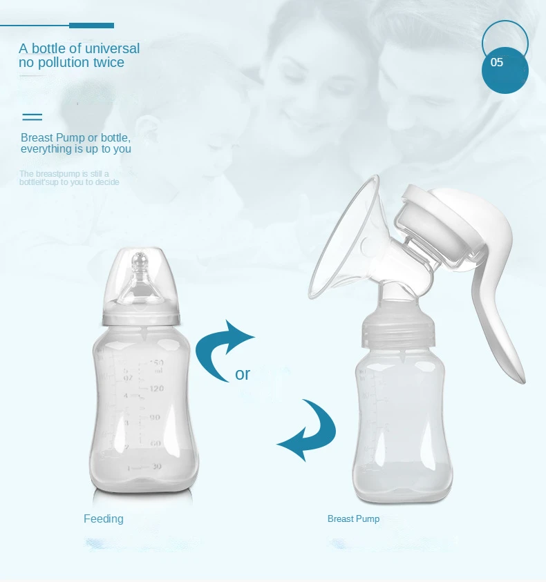 Factory Hot Sale High Quality Hands Free Breast Pump Best Manual Breast Pump BPA Free