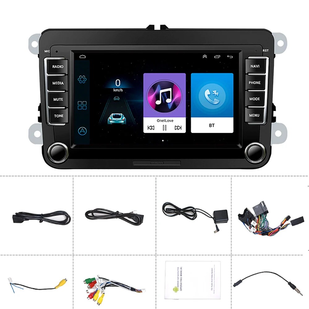 Car Radio 7' Car MP5 Player 2 Din Android 11 GPS/WIFI/BT For VOLKSWAGEN/VW Support Backup Camera DVD Player Carplay