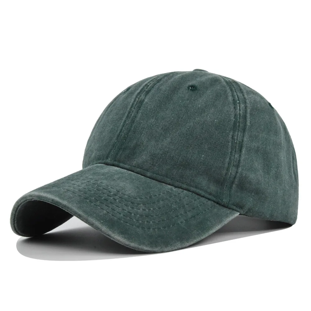 Fitspi Wholesale High Quality Pure Color Washed Baseball Cap Adult Children Distressed Peaked 6 Line Caps Sun Glossy Hats