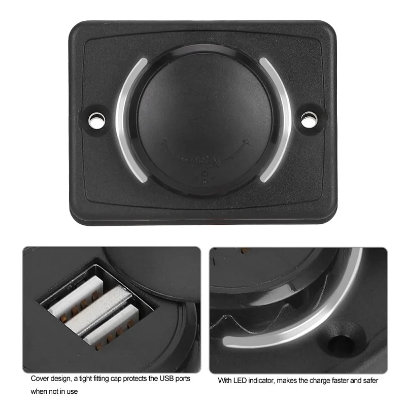 Cargadores De Celular Para Autos Marine Boat RV 12V Charger Socket Usb Port Panel Mount Usb QC Car Charger Outlet