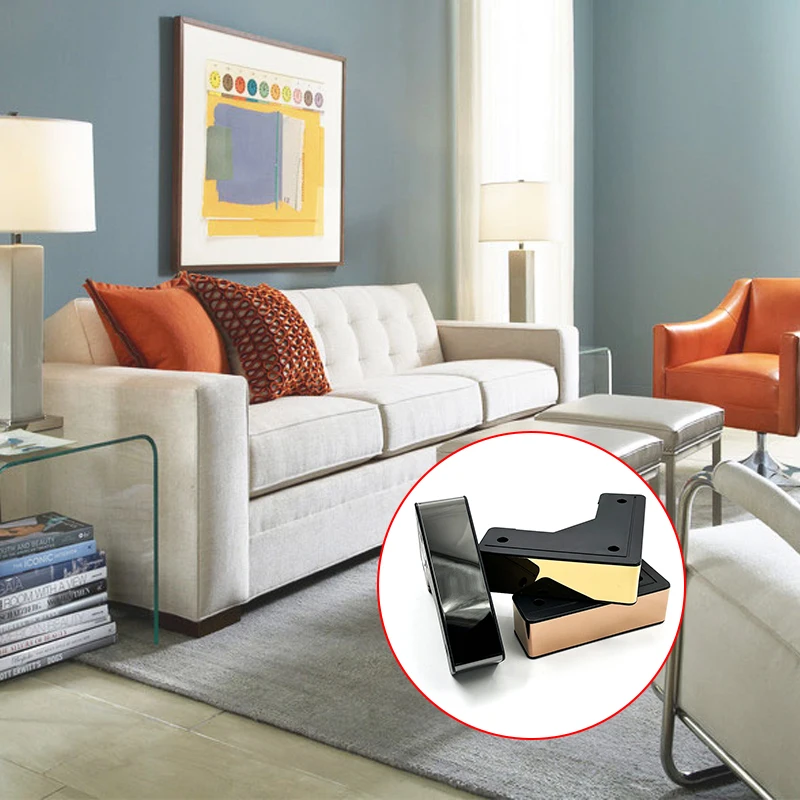 Wejoy good price 4.5cm height mirror plate corner leg plastic leg for furniture sofa