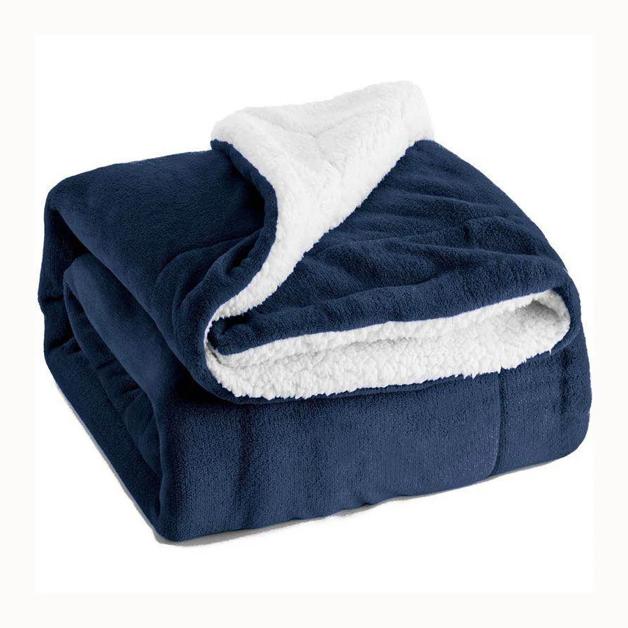 Супермягкое толстое однотонное Двухслойное зимнее теплое Фланелевое Флисовое одеяло на зиму с логотипом заказчика