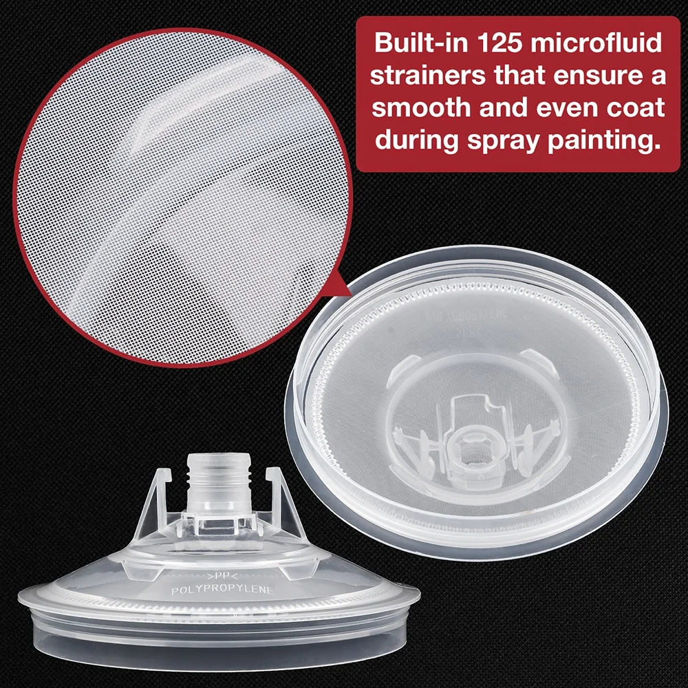 50-Pack Disposable PP Cup with Lids 1 Hard Cup with Retainer Ring Convenient Paint Cups Spray Gun
