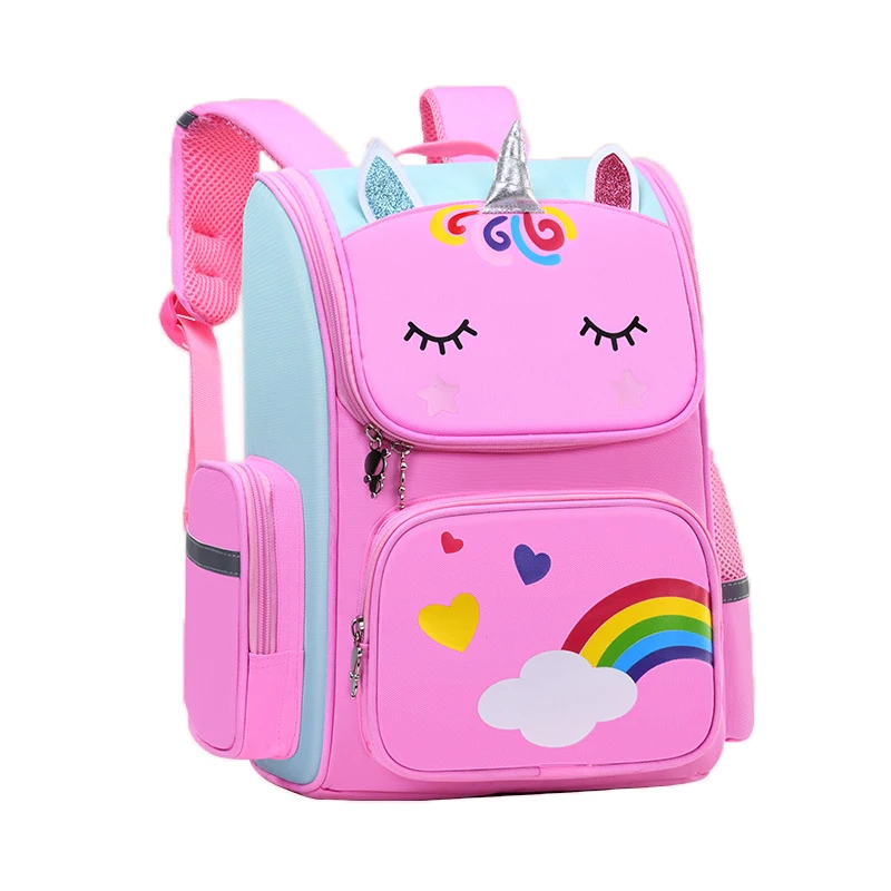 Free Samples Custom Logo Unisex Toddler Children Schoolbag Cartoon Unicorn Bag Bookbag School Backpack For Kids