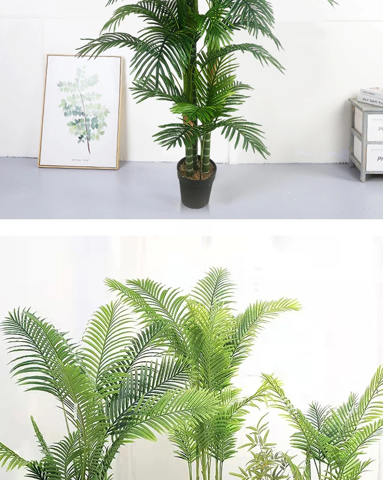 Hot Chinese factory high quality simulation 1.8 meters indoor artificial Hawaii palm plant bonsai artificial plant fake tree