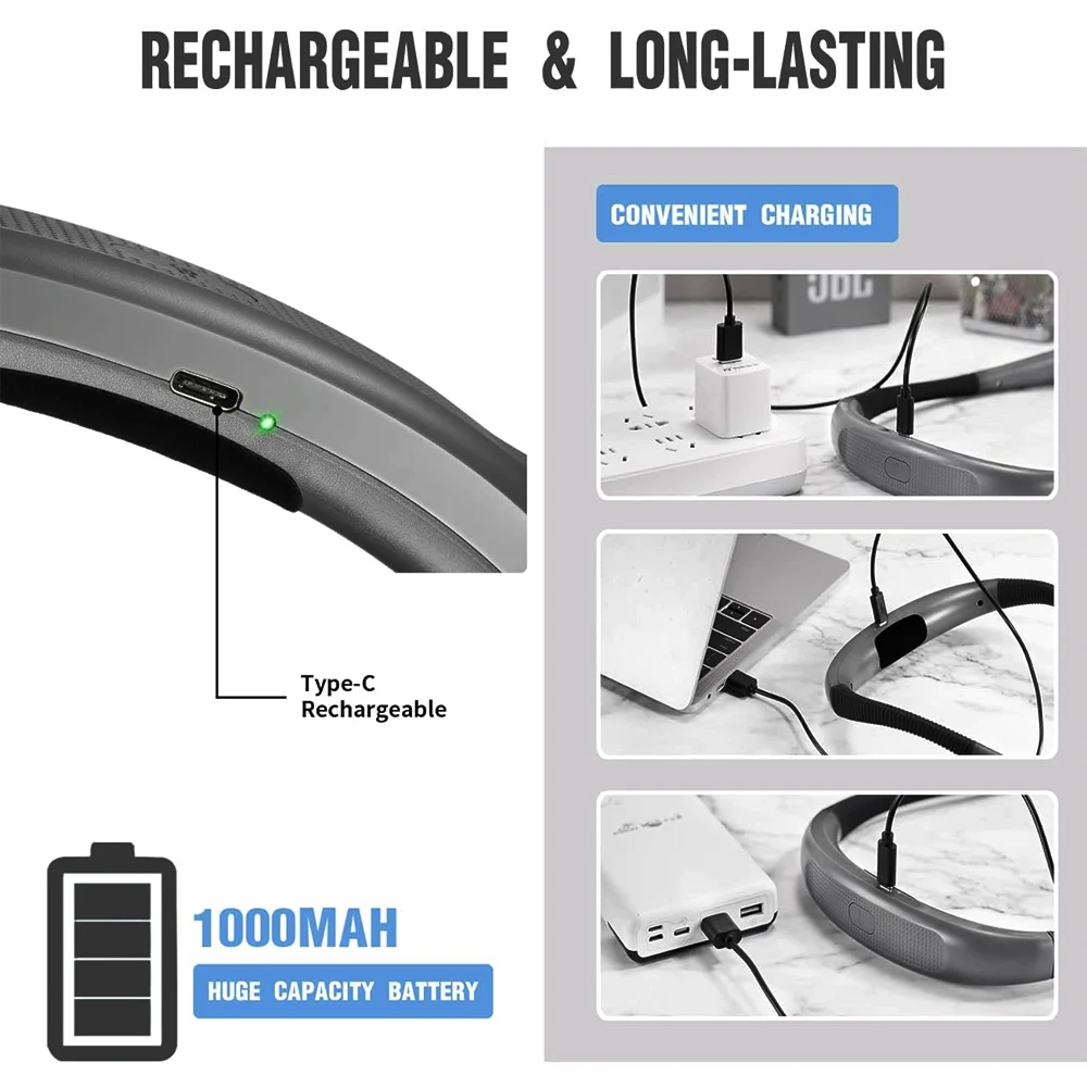 Long Lasting Flexible Arms Rechargeable LED Neck Reading Light Hands Free Brightness Adjustable Book Light for Reading in Bed