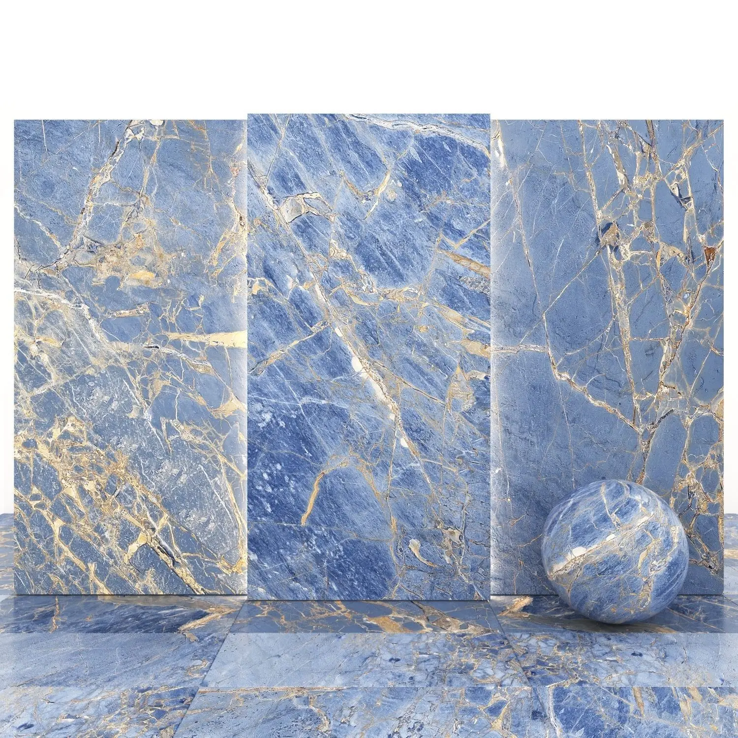 Blue Tiles for Living Room and bathroom, hotel villa stairs and table Polished Glazed Marble, Bolivian Blue Marble Slabs