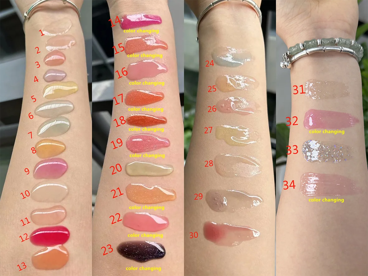 Wholesale Mini Lipstick Moisturizing Fruit Shimmer Lip Oil with Transparent Gloss Vegan Private Label Liquid Lipgloss Makeup