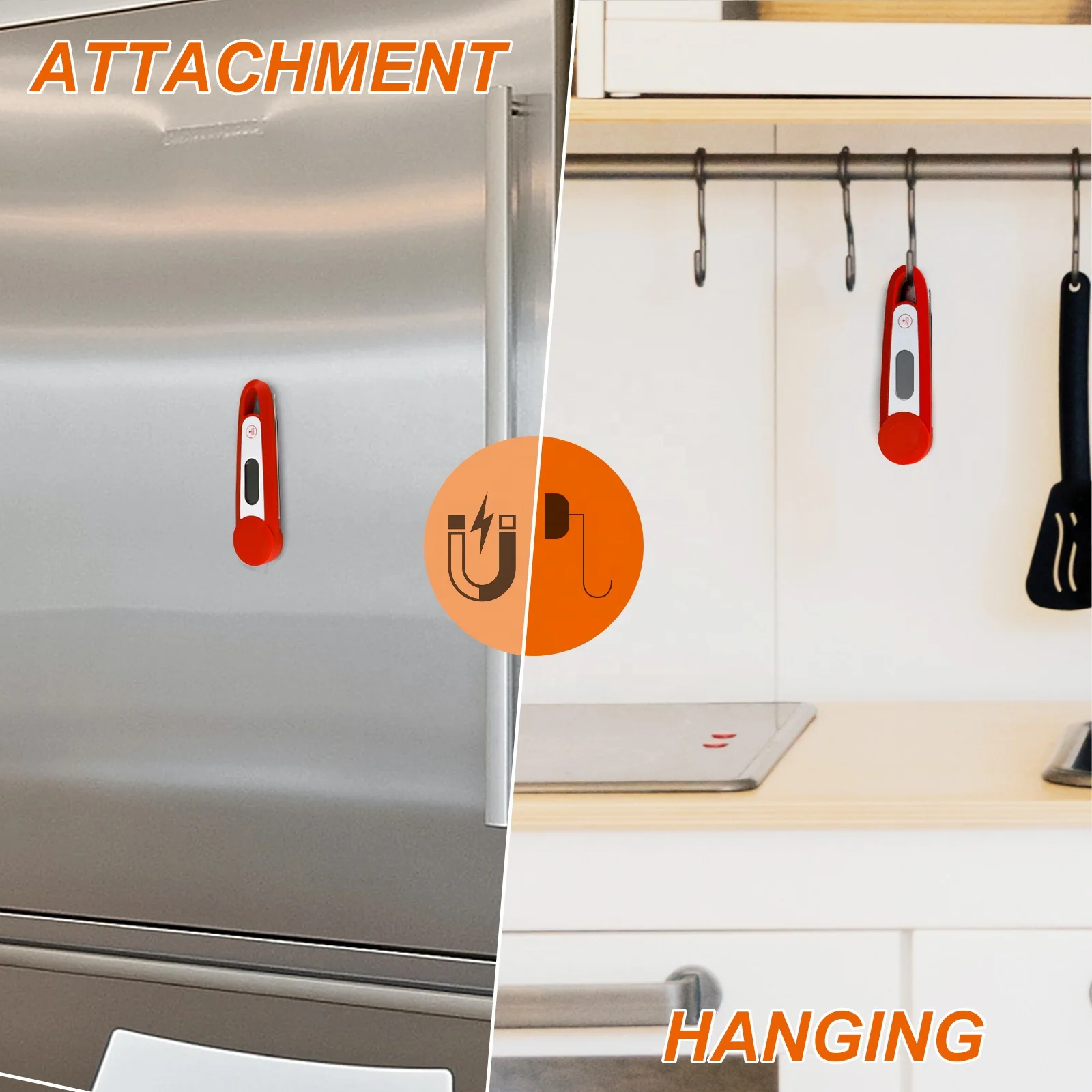 New Arrival Multifunctional Waterproof Backlight Foldable Probe Digital Food Thermometer With Magnet