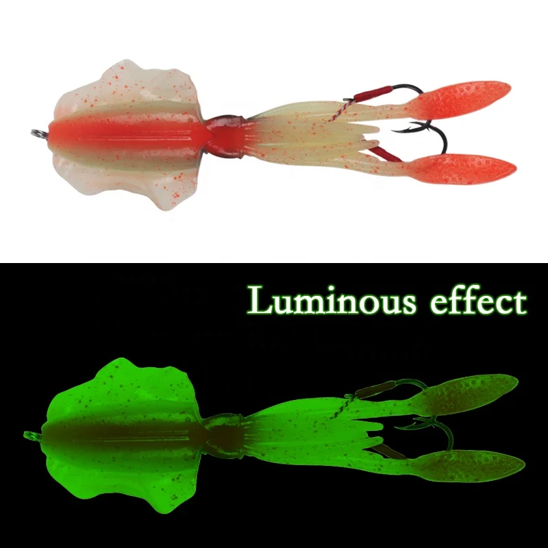 squid jig morbido 60g luminous UV soft plastic bulb squid bait tuna fishing lure