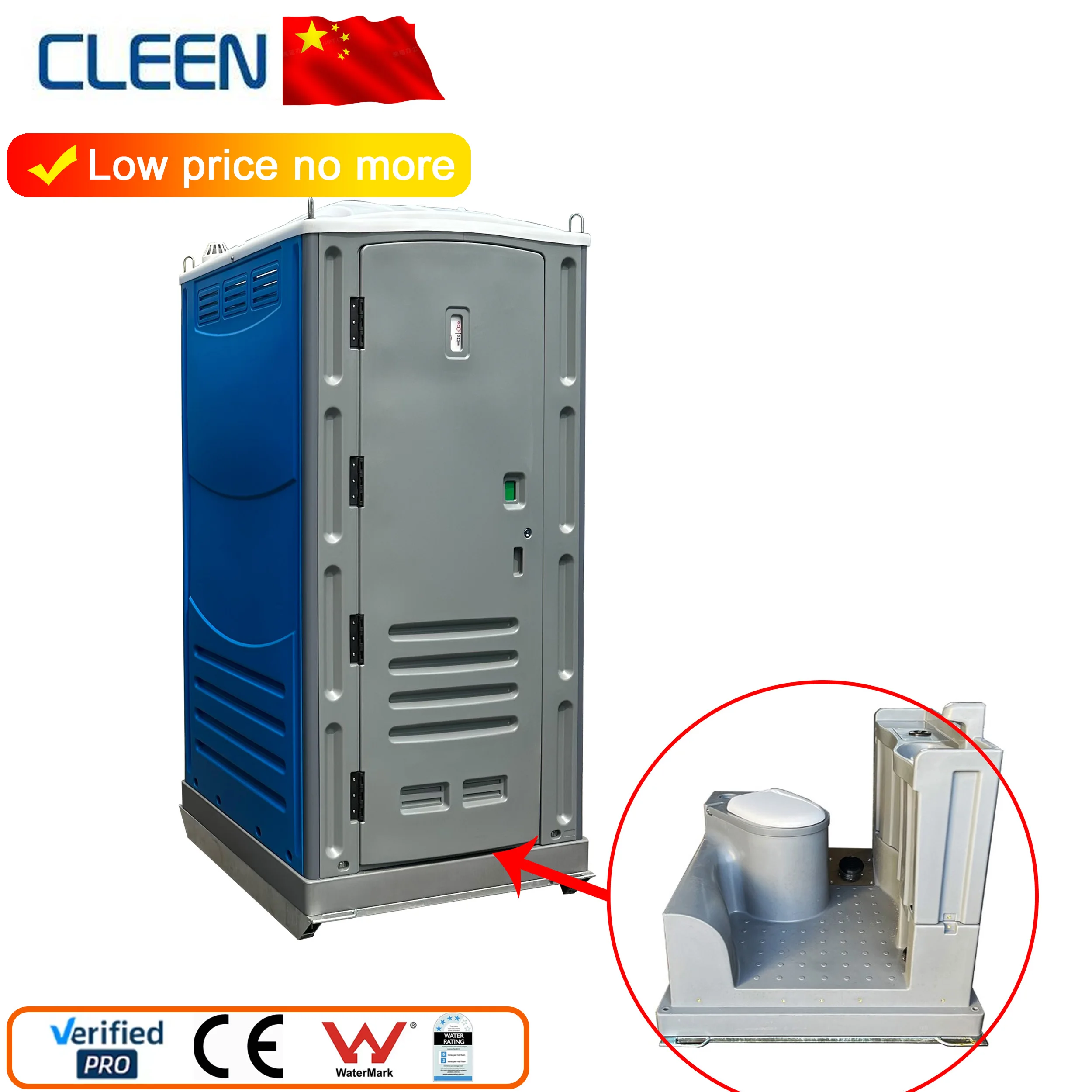 portable wc toilet site toilet units plastic restroom with steel feet skid or HDPE model to choose lifting rings