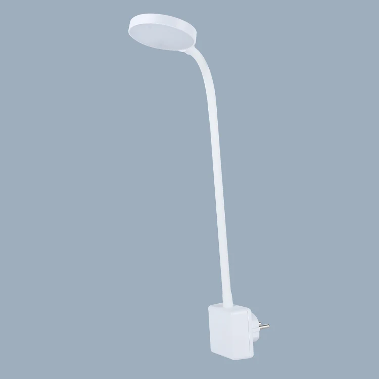 Modern Style Flexible Gooseneck Euro Plug in Wall Led Bedside Living Room Lamp Dimmable 4 Watts  Wall Led Lamp For Bedroom Beds