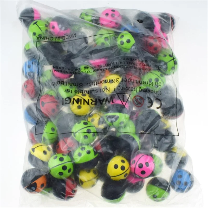 Diameter 3cm bouncing ball small mini toys for vending machine ladybug bouncy ball