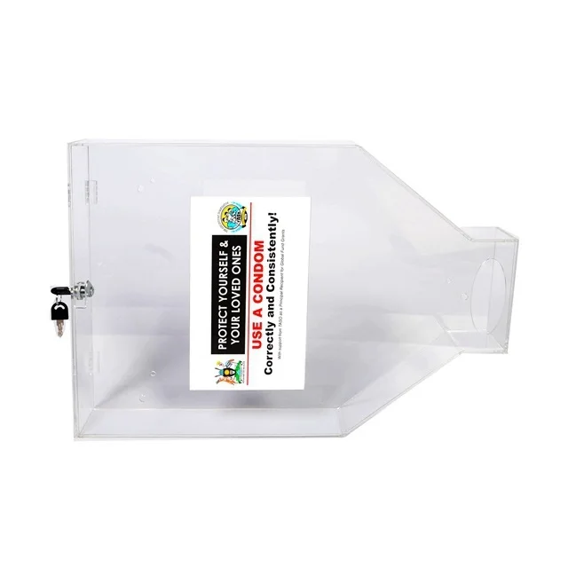 Custom Acrylic Display Condom Box Hanging Rack/Acrylic Wall Mounted Condom Dispenser Rack