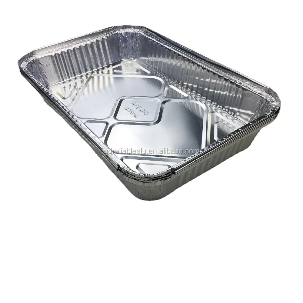 2200ml 77.4 oz volume 315*210*45cm  rectangular take-out aluminum foil food storage container pans w/ board lid for BBQ &baking