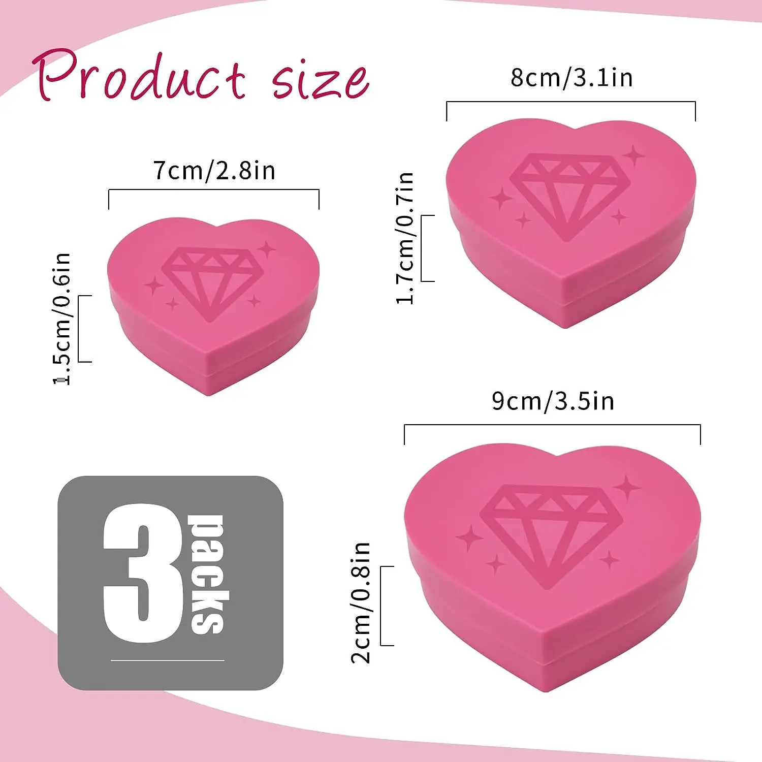 Hot Sale Diamond Heart Shaped Tray Box For Crafts Drills Placement Diamond Painting Embroidery Tools Accessories Plastic Tray