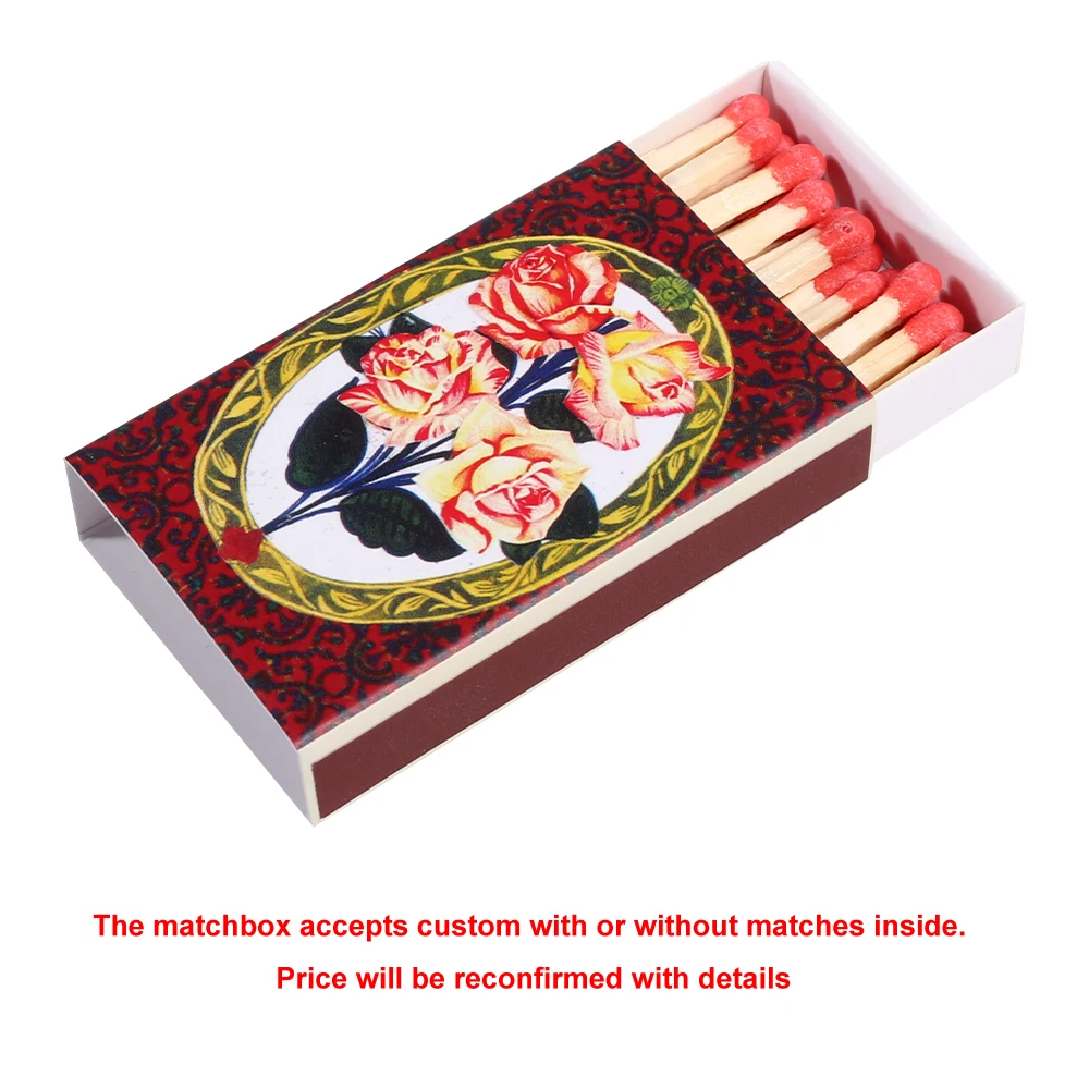 Customizable 2024 two piece matching set packaging box match sticks for candles