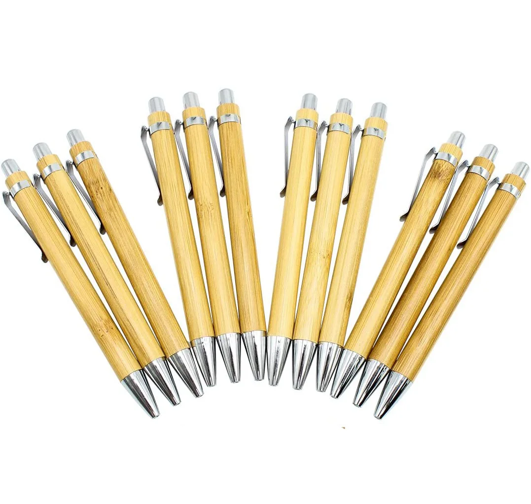 Wholesale Promotion Ink Fancy Cute Eco Friendly custom Bamboo Ball Ballpoint Pen for Students