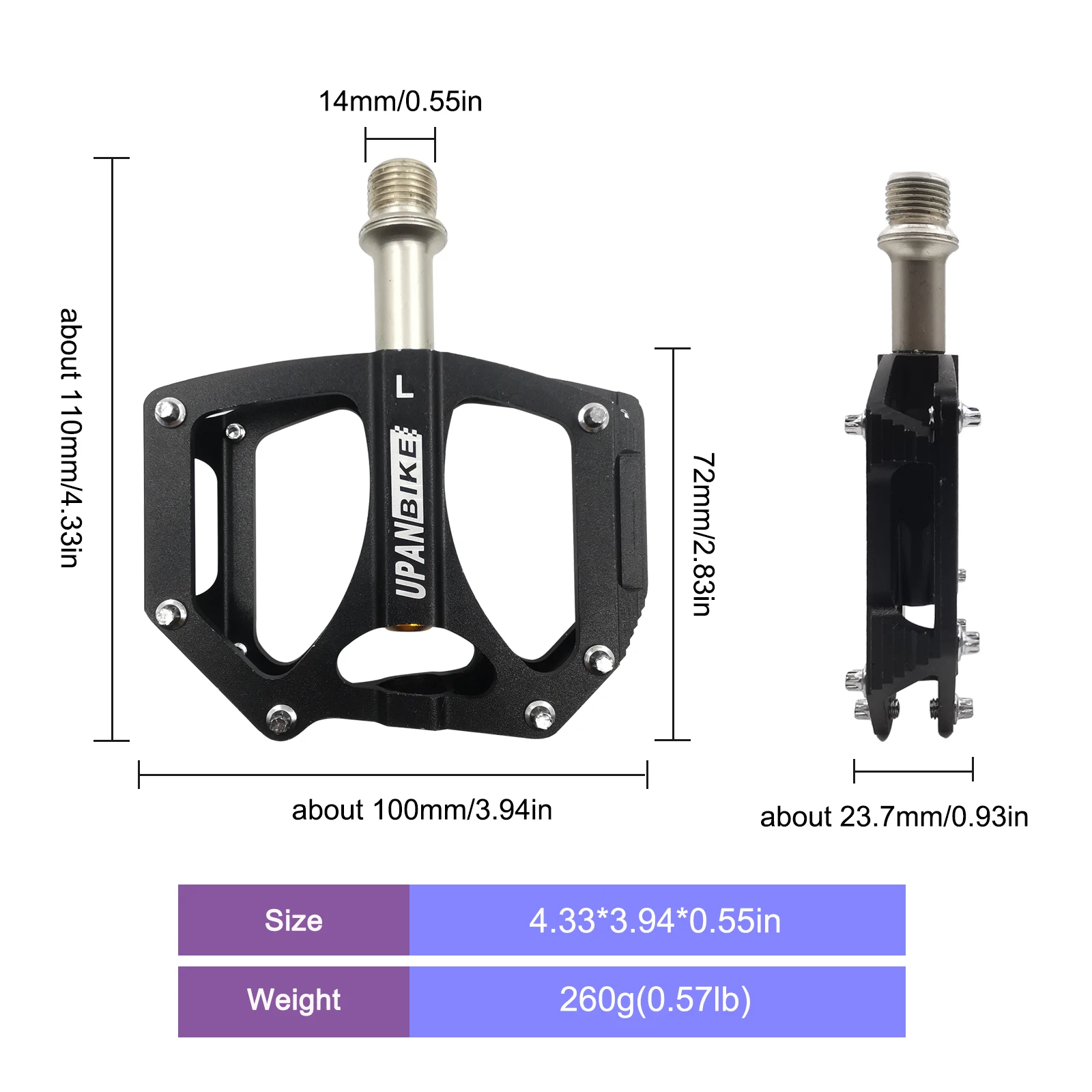 Ultralight CNC Aluminum Alloy Small Size Bicycle Pedal  BMX Platform  9/16' Spindle Mountain Road Bike Pedals