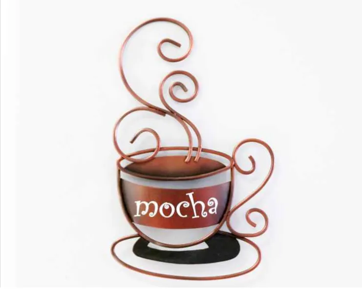 Подвесной декор для кухни, дома, спальни, гостиной, офиса, металлическая кофейная чашка, художественный Декор