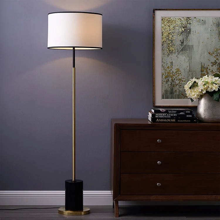 Floor Lamp Living Room Light Luxury Design Sofa Lamp Bedroom Bedside Marble Vertical Floor Lamp