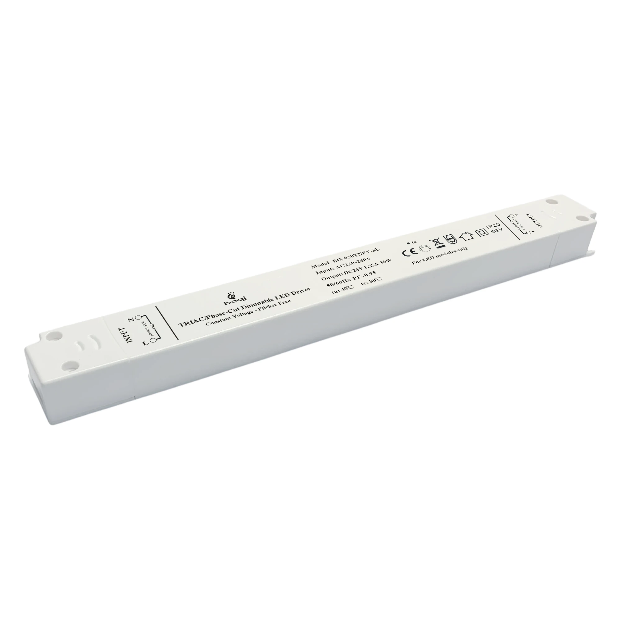 CE RoHS TRIAC And Phase Cut Dimmable LED Driver 24V 1.25A Constant Voltage