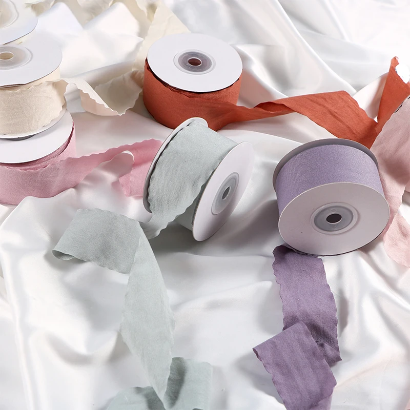 Cheap Korean Style Flower Wrapping Grosgrain Ribbon 3.8cm Wide Yarn Pure