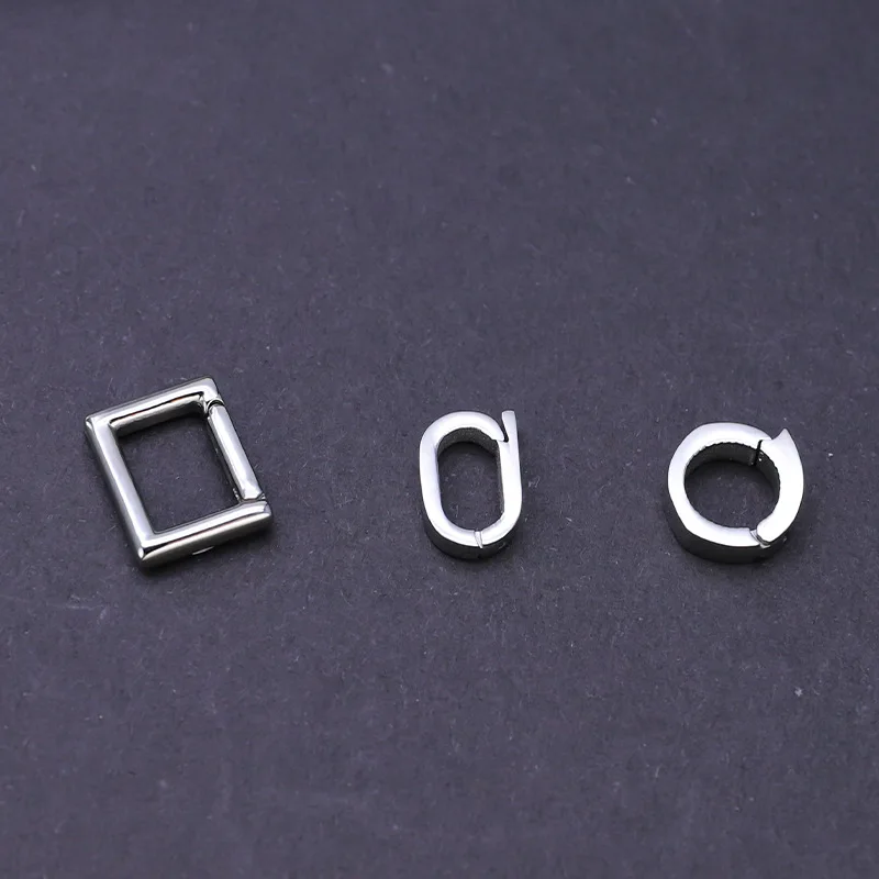 Stainless steel universal clasp round oval square connecting clasp accessories for necklace pendant clasp