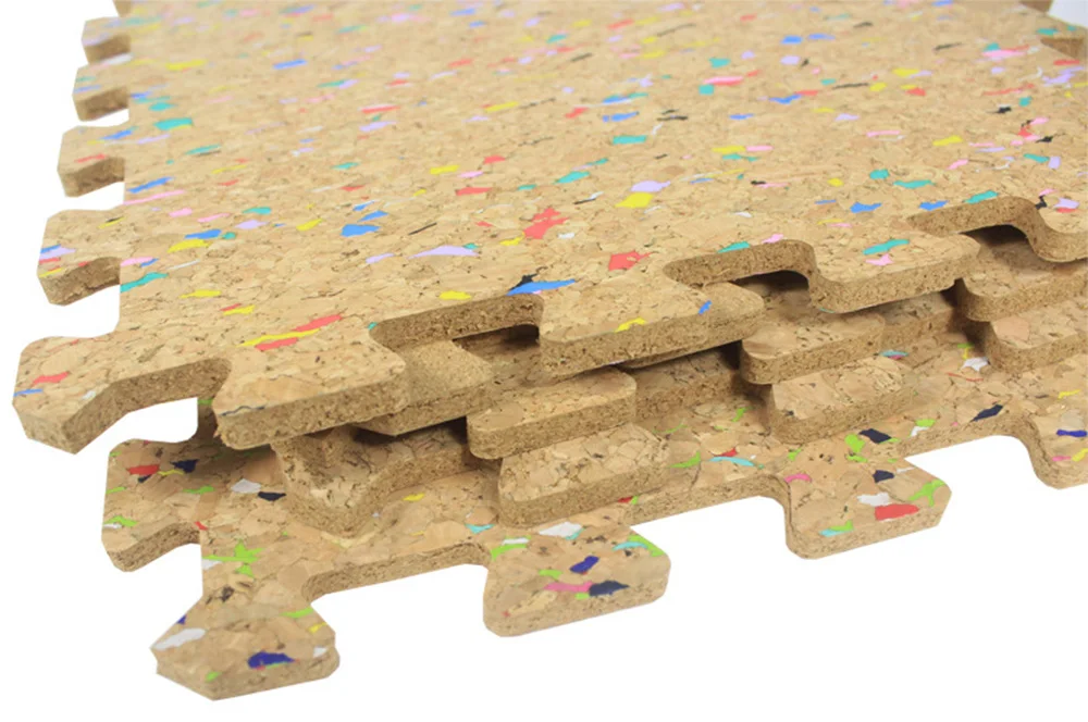 Eco-friendly Kindergarten Floor Cork Mats Soft Wood Waterproof Carpet Rug Protector Mat for Children Playing Puzzle Pads Style