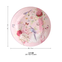 Pastoral Style Ceramic Tableware Steak Plate Cake Dish Ceramic Plate Porcelain